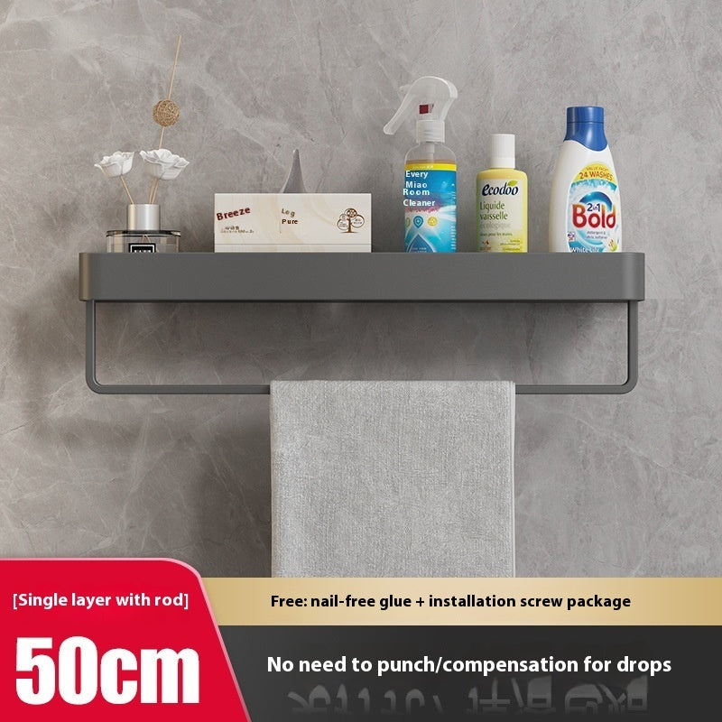 Bathroom Storage Rack (Wall-mounted, No Holes )