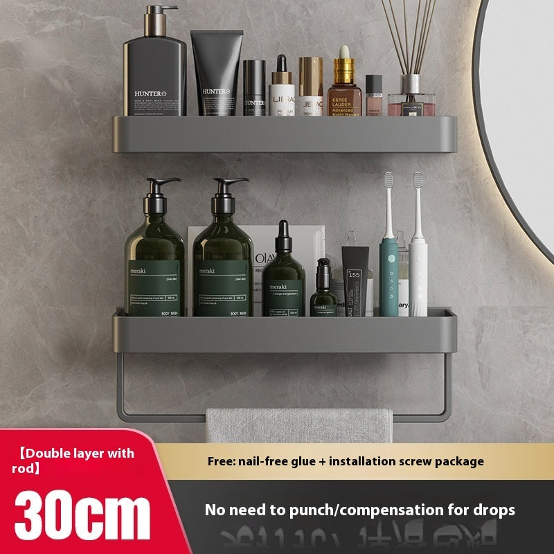 Bathroom Storage Rack (Wall-mounted, No Holes )