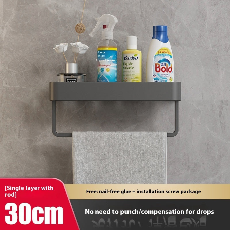 Bathroom Storage Rack (Wall-mounted, No Holes )