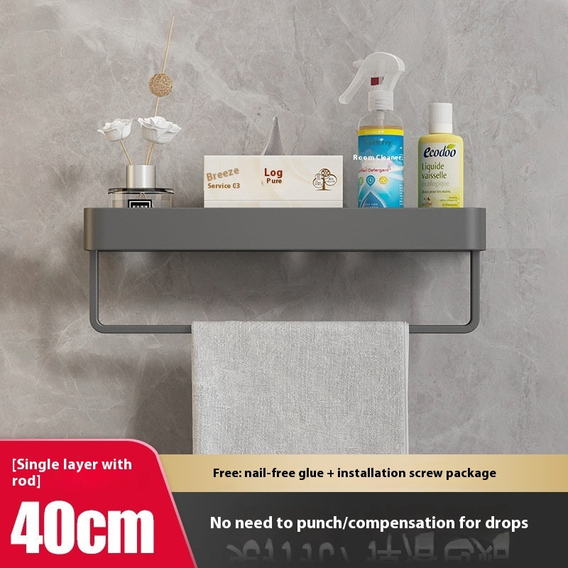 Bathroom Storage Rack (Wall-mounted, No Holes )