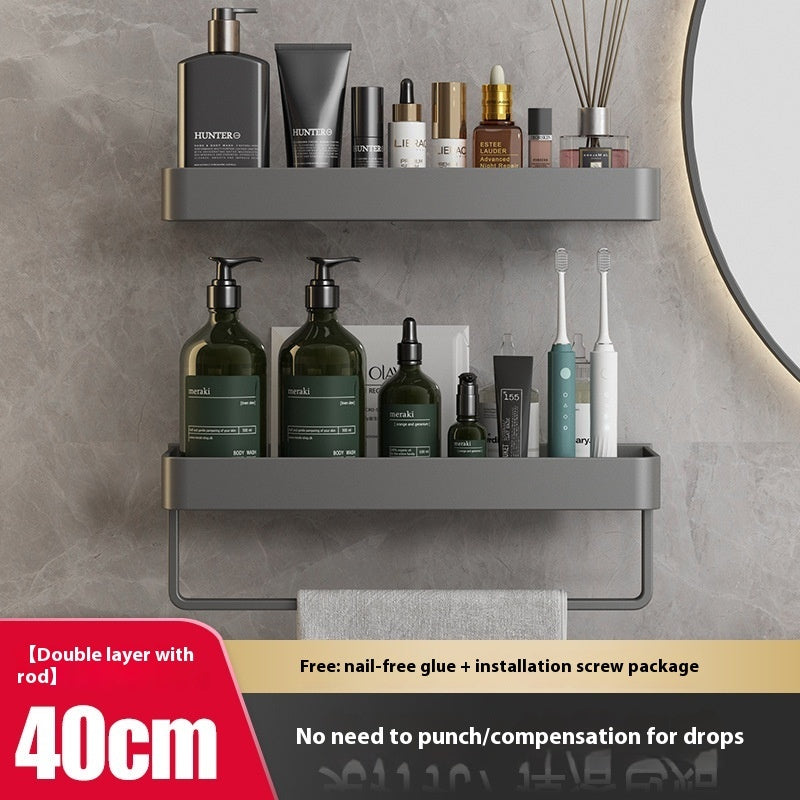 Bathroom Storage Rack (Wall-mounted, No Holes )