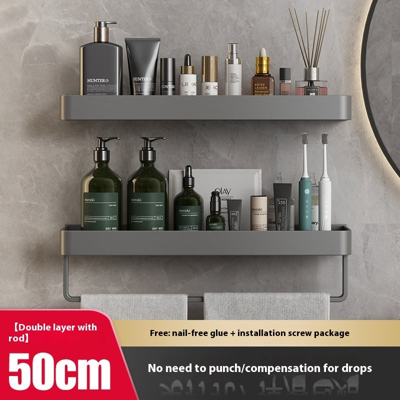 Bathroom Storage Rack (Wall-mounted, No Holes )
